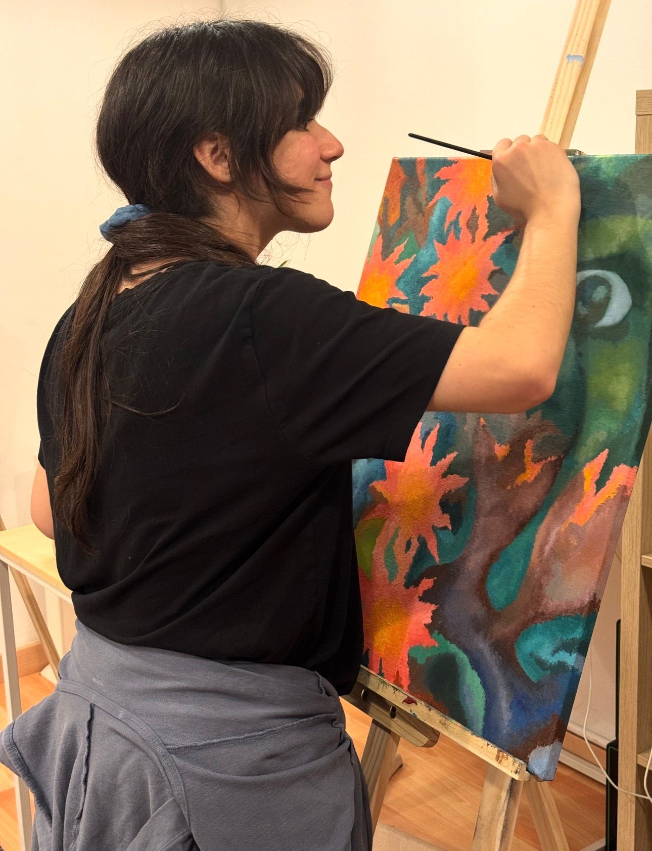 Pintando en El Club de los Lunes
